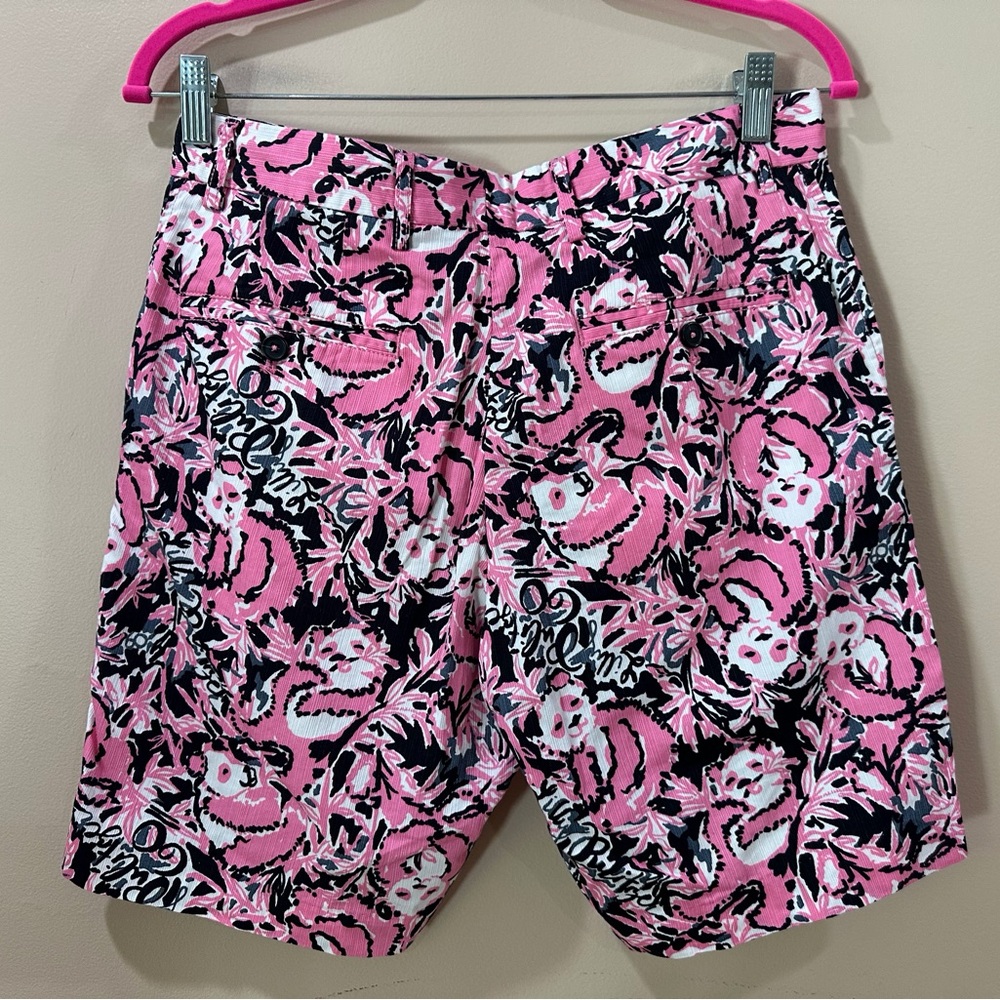 Lilly Pulitzer Mans Beaumont Shorts Mens Size 30 Pink Black Cotton Pocket Beach - Picture 2 of 7